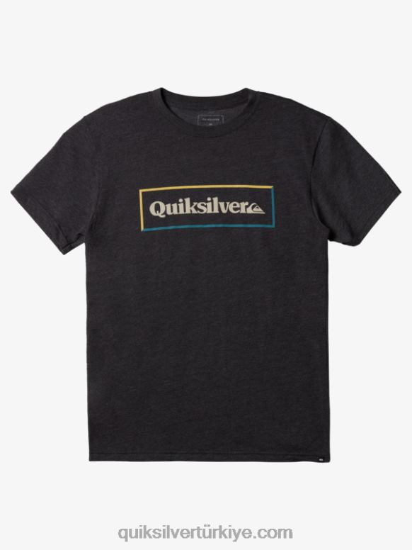 Quiksilver erkekler basit kilit mod t-shirt 226FP1166 kömür funda