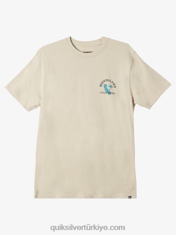 Quiksilver erkekler california ikonik batı tişörtü 226FP1228 plaza taup