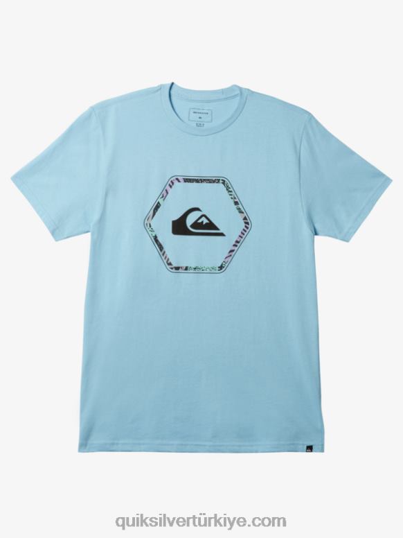 Quiksilver erkekler şekiller t-shirt 226FP1236 gökyüzü mavi