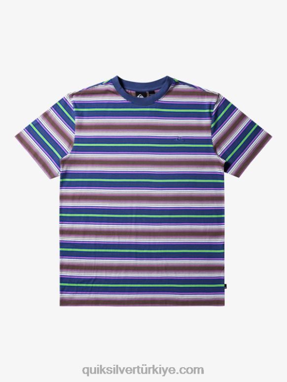 Quiksilver erkekler geller çizgili tişört 226FP632 geller bering şerit
