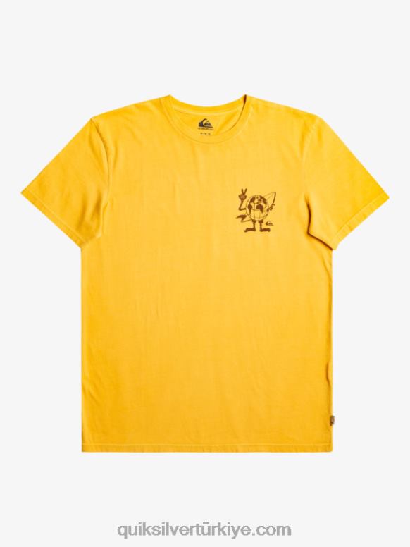 Quiksilver erkekler gizli mesaj tişörtü 226FP1761 altın çubuk
