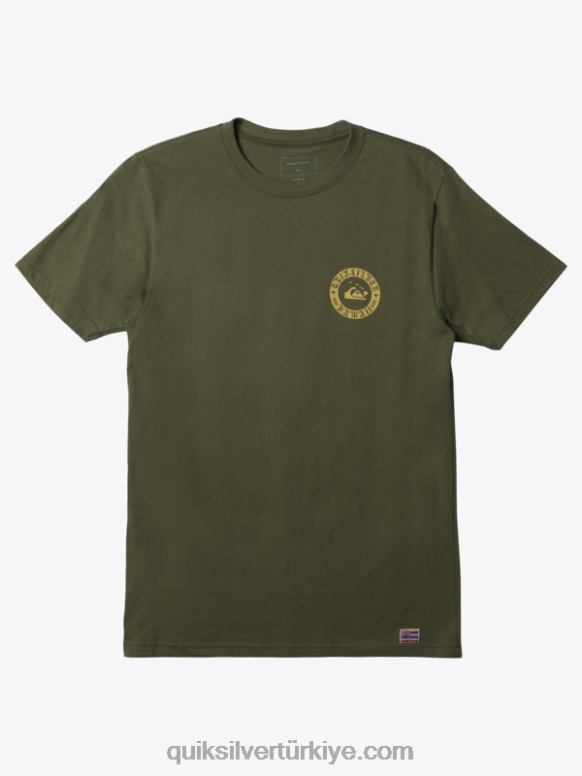 Quiksilver erkekler hawaii su duvarı t-shirt 226FP277 dört yapraklı yonca