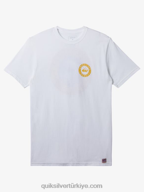 Quiksilver erkekler hawaii su duvarı t-shirt 226FP278 beyaz