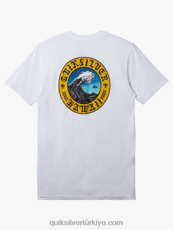 Quiksilver erkekler hawaii su duvarı t-shirt 226FP278 beyaz