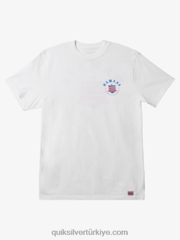 Quiksilver erkekler hawaii telif tişörtü 226FP997 beyaz
