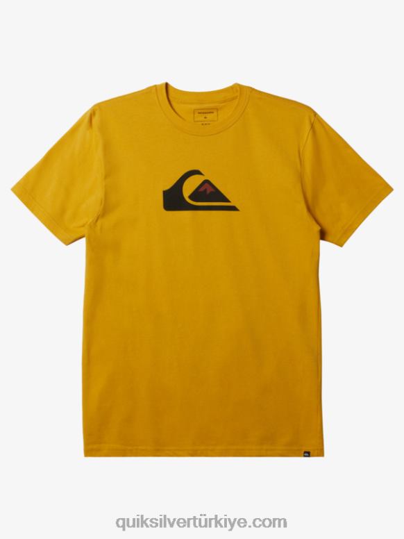 Quiksilver erkekler logolu tişört 226FP195 yumurta sarısı