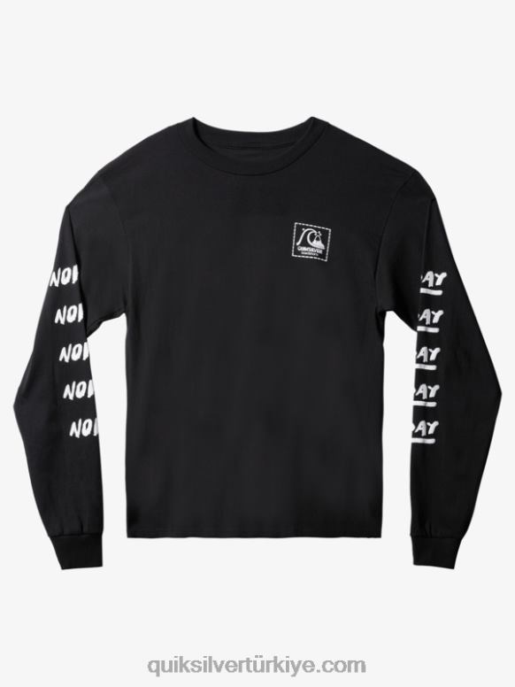 Quiksilver erkekler natas şimdi uzun kollu tişört 226FP1635 siyah