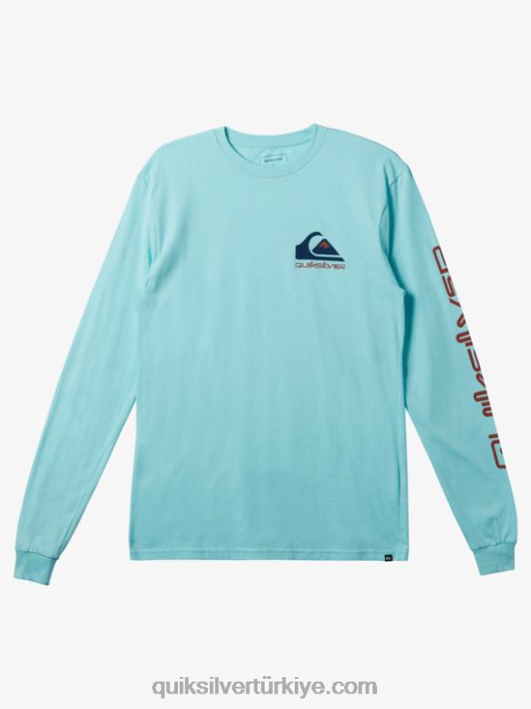 Quiksilver erkekler omni logolu tişört 226FP297 melek mavisi