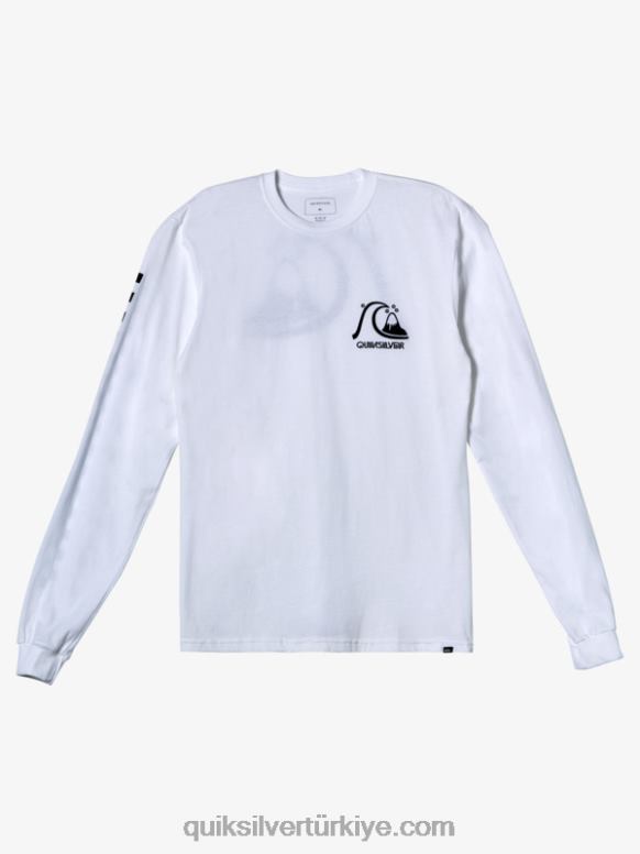 Quiksilver erkekler orijinal ls t-shirt 226FP1001 beyaz
