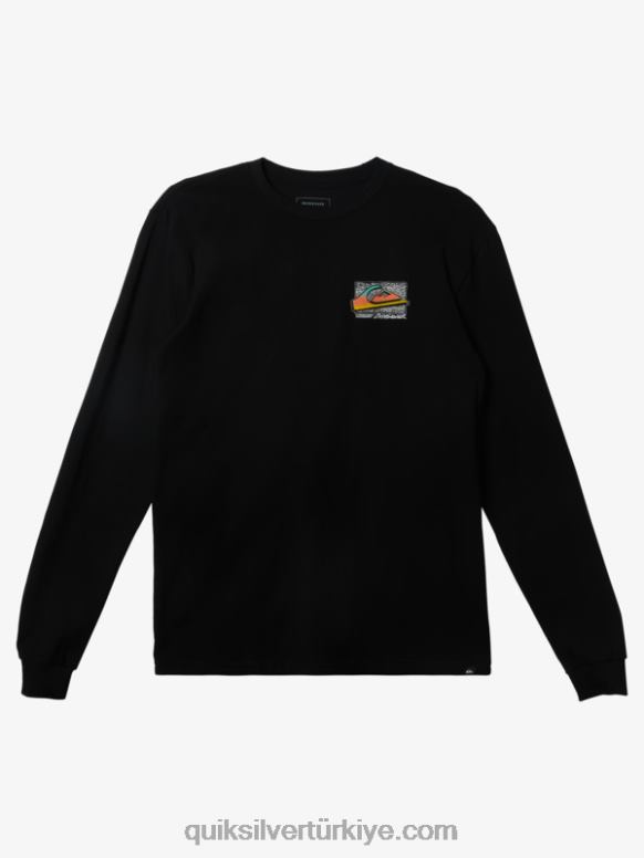 Quiksilver erkekler retro solmaya t-shirt 226FP1213 siyah