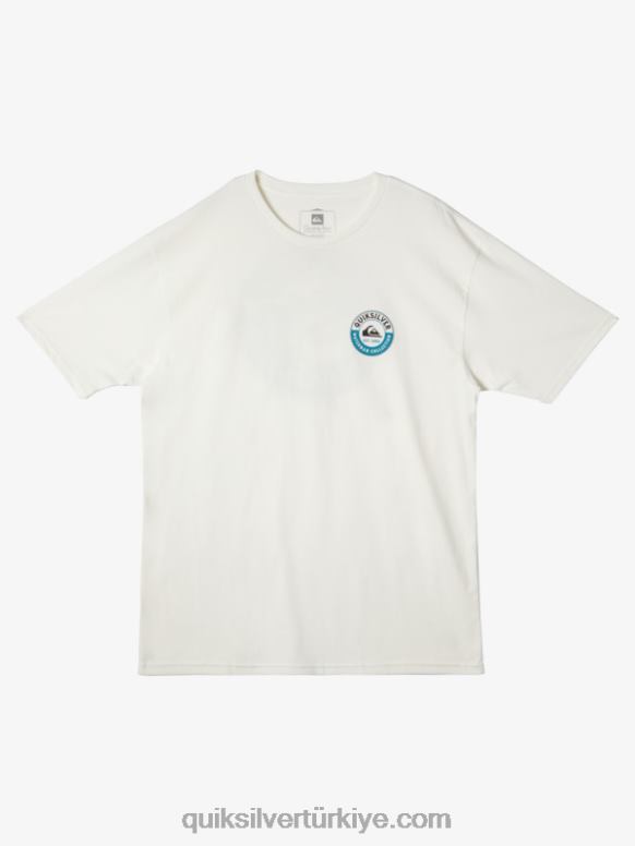 Quiksilver erkekler su adamı deniz köpekbalığı tişörtü 226FP41 karbeyaz