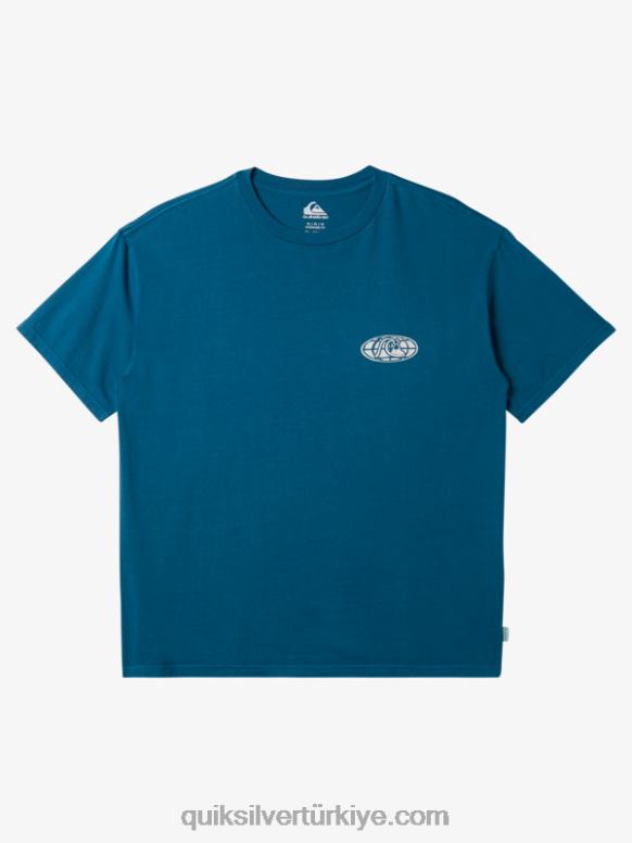 Quiksilver erkekler temiz zihin t-shirt 226FP742 fas mavisi