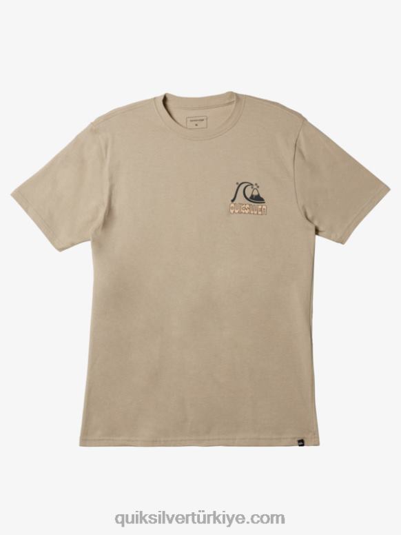 Quiksilver erkekler yüksel ve parla t-shirt 226FP1116 plaza taup