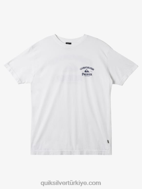 Quiksilver x Pacifico erkekler düz atıcı tişört 226FP7 beyaz