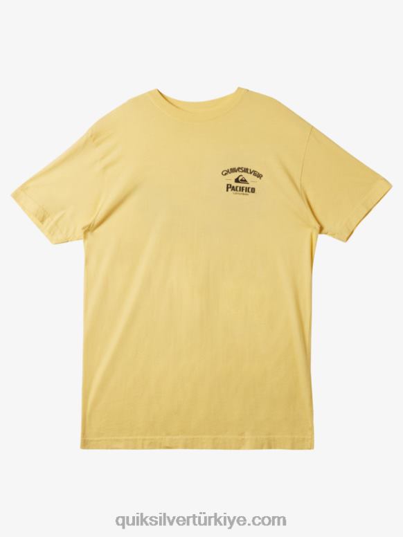Quiksilver x Pacifico erkekler kilitli tişört 226FP2 altın