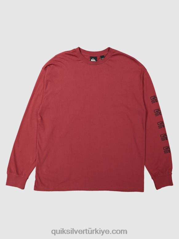 Quiksilver x Stab erkekler organik uzun kollu t-shirt 226FP1844 yakut şarabı