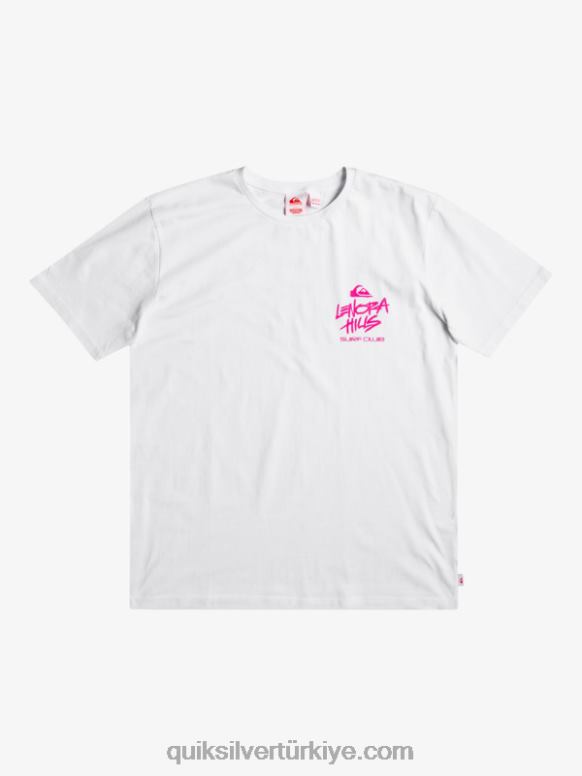 Quiksilver x Stranger erkekler şeyler lenora t-shirt 226FP1839 beyaz