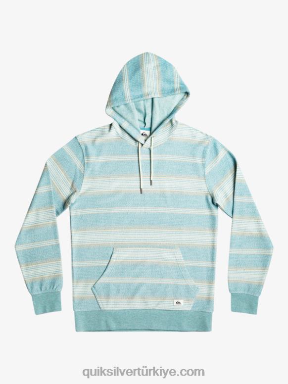 Quiksilver erkekler büyük otway kapşonlu 226FP581 brittany mavi otway şeridi
