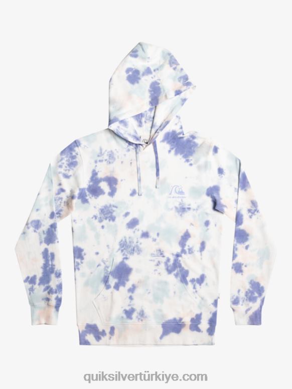Quiksilver erkekler bulutlu batik kapşonlu 226FP1502 şeftali kırbaç bulutlu kravat boyası