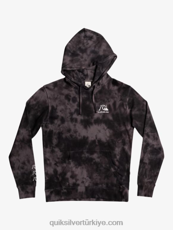 Quiksilver erkekler bulutlu batik kapşonlu 226FP1503 siyah bulutlu kravat boyası