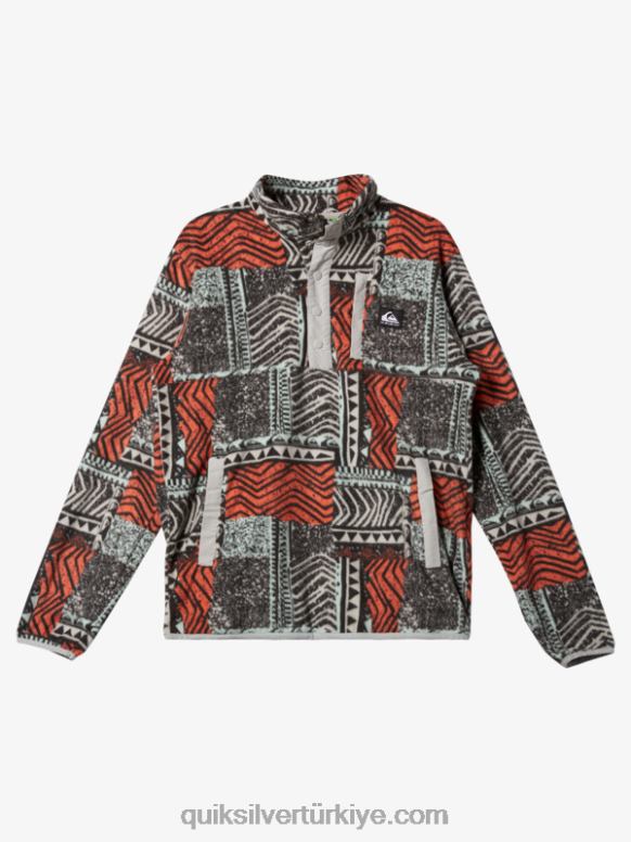 Quiksilver erkekler hedef yok çıtçıtlı polar kazak 226FP1041 taze somon üflendi